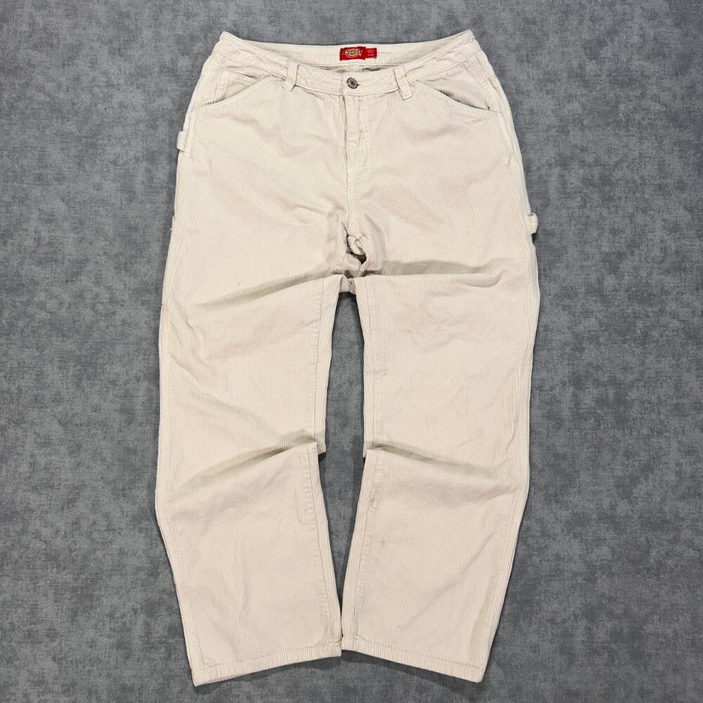 Dickies Girl white corduroy utiltiy streetwear carpenter pants womens 7